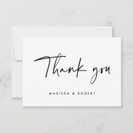 Tarjeta De Agradecimiento Moderno Boda de escritura manuscrita elegante