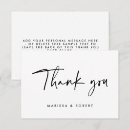 Tarjeta De Agradecimiento Moderno Boda de escritura manuscrita elegante