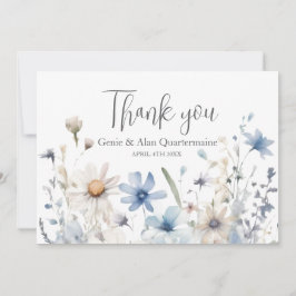 Tarjeta De Agradecimiento Moderno Boda de Flores Silvestres Gracias