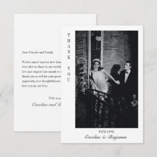Tarjeta De Agradecimiento Moderno Boda de foto de mensajes personalizados el
