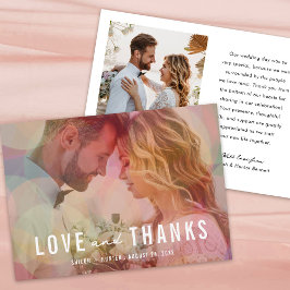 Tarjeta De Agradecimiento Moderno Boda de fotografía de Bokeh Overlay