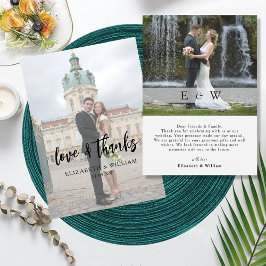Tarjeta De Agradecimiento Moderno Boda de fotografía Minimalista elegante