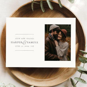 Tarjeta De Agradecimiento Moderno Boda de fotografía personalizado elegante