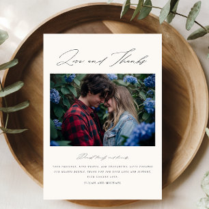 Tarjeta De Agradecimiento Moderno Boda de fotografía personalizado elegante