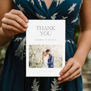 Tarjeta De Agradecimiento Moderno Boda de fotografía personalizado elegante