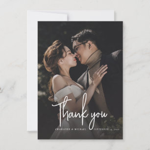 Tarjeta De Agradecimiento Moderno Boda elegante de guiones gráficos