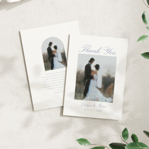 Tarjeta De Agradecimiento Moderno Boda elegante de mensajes fotográficos
