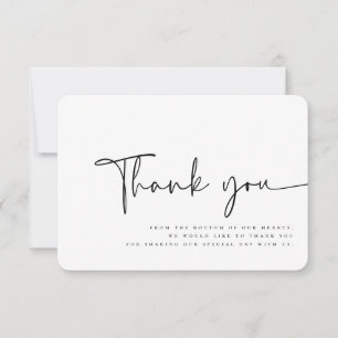 Tarjeta De Agradecimiento Moderno Boda elegante Minimalista
