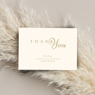 Tarjeta De Agradecimiento Moderno Boda minimalista elegante de tipografía de