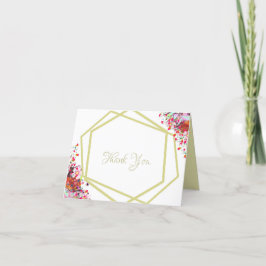 Tarjeta De Agradecimiento Moderno Boda Rústico Floral