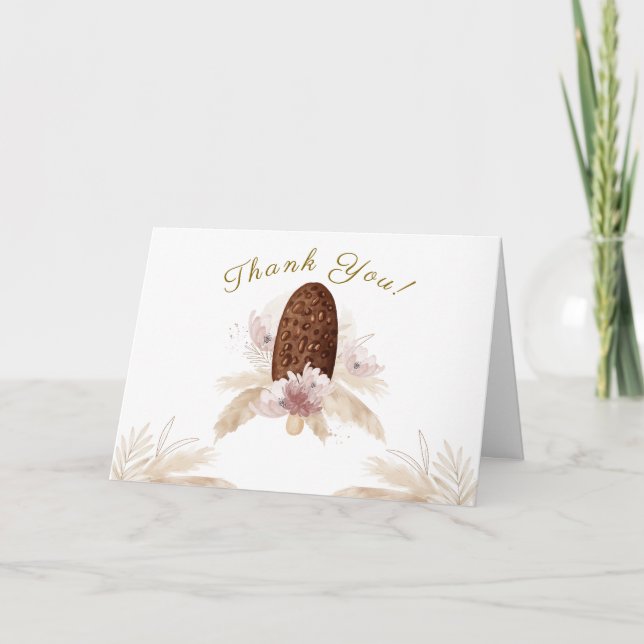 Tarjeta De Agradecimiento Moderno Boho Floral Ice Cream Popcicle Baby Shower (Anverso)