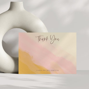 Tarjeta De Agradecimiento Moderno Boho Rosa Amarillo Lindo Guion Despedida d