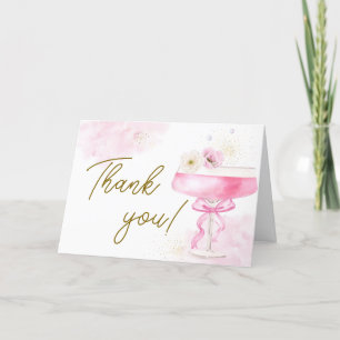Tarjeta De Agradecimiento Moderno brunch floral de champán brunch Baby Showe