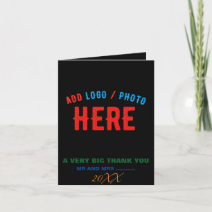 TARJETA DE AGRADECIMIENTO MODERNO CON ESTILO PERSONALIZABLE NEGRO MARCA VERI