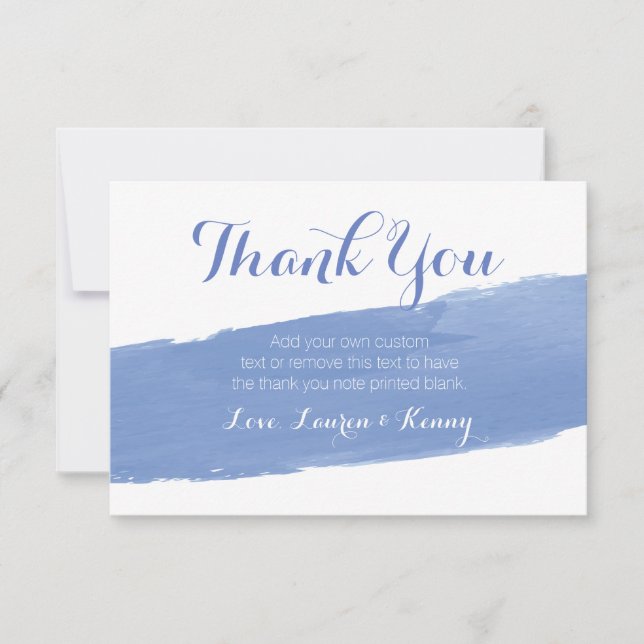 Tarjeta De Agradecimiento Moderno, Cornflower Blue Gracias Cartas (Anverso)