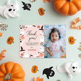Tarjeta De Agradecimiento Moderno Cute Spooky Un Halloween Primer Boo-day Ph