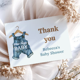 Tarjeta De Agradecimiento Moderno Denim Blue Jean Baby Boy Baby Shower