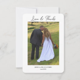 Tarjeta De Agradecimiento Moderno dos Bodas de fotografía: amor y gracias