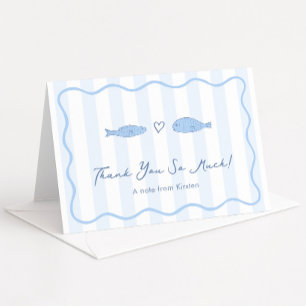 Tarjeta De Agradecimiento Moderno Dos Menos Peces En El Mar Regalo de Boda