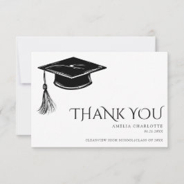 Tarjeta De Agradecimiento Moderno elegante Borla de graduado Graduación