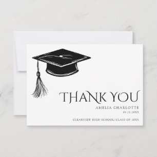 Tarjeta De Agradecimiento Moderno elegante Borla de graduado Graduación