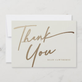 Tarjeta De Agradecimiento Moderno Elegante Guion Dorado Boho Despedida de So