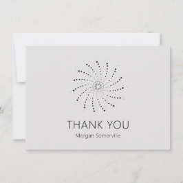 Tarjeta De Agradecimiento Moderno Elegante Punto en Espiral Gris
