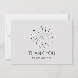 Tarjeta De Agradecimiento Moderno Elegante Punto en Espiral Gris