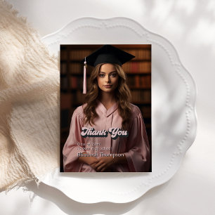 Tarjeta De Agradecimiento Moderno En Mi Graduación De La Época De Grado