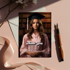 Tarjeta De Agradecimiento Moderno En Mi Graduación De La Época De Grado