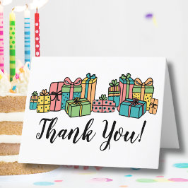 Tarjeta De Agradecimiento Moderno Feliz Cumpleaños Colorido
