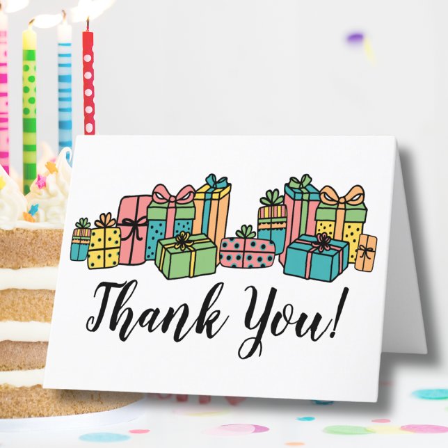 Tarjeta De Agradecimiento Moderno Feliz Cumpleaños Colorido (Bright Colorful Happy Birthday Thank You Card)