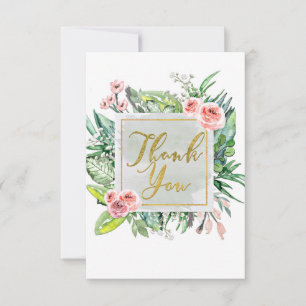 Tarjeta De Agradecimiento Moderno floral botánico elegante chic gracias
