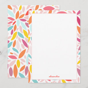 Tarjeta De Agradecimiento Moderno Floral Rosa Nombre personalizado Multicolo