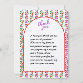Tarjeta De Agradecimiento Moderno Floral Vibrante Sin Costuras Botánico Bril