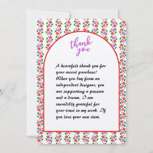 Tarjeta De Agradecimiento Moderno Floral Vibrante Sin Costuras Botánico Bril