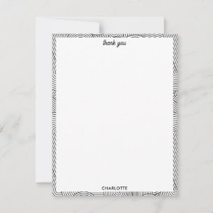 Tarjeta De Agradecimiento Moderno Geométrico de Mediana Edad Arco Negro Blan