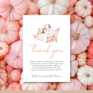 Tarjeta De Agradecimiento Moderno Gingham Little Pumpkin Baby Shower