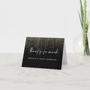 Tarjeta De Agradecimiento Moderno Gracias A Edgy Champagne Purpurina