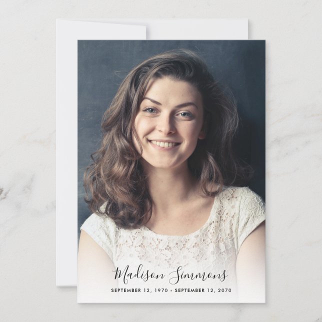 Tarjeta De Agradecimiento Moderno Gracias A Funeral Fotografía Lluvia (Anverso)