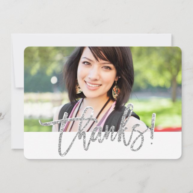 Tarjeta De Agradecimiento MODERNO GRACIAS a un sencillo guión minimalista mo (Anverso)