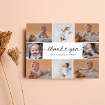 Tarjeta De Agradecimiento Moderno Handlettering 8 Collage de fotos Baby Show<br><div class="desc">Celebra tu nueva llegada y expresa tu gratitud con estilo con nuestra tarjeta de agradecimiento Baby Shower de 8 Collages de fotos. Esta carta elegante y contemporánea está diseñada para mostrar la alegría y belleza de su bebé con un toque personal. La parte delantera de la tarjeta incluye un impresionante...</div>