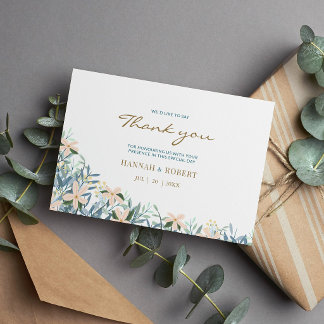 Tarjeta De Agradecimiento moderno jardín de flores silvestres boda agradecim