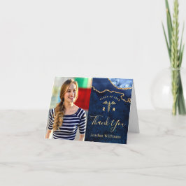 Tarjeta De Agradecimiento Moderno Mármol Dorado Agate RN Graduación Que