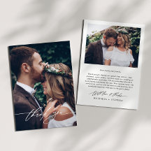 Moderno Matrimonio 2-Foto con Letra a Mano Minimal