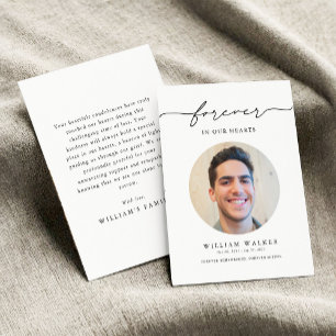 Tarjeta De Agradecimiento Moderno memorial fúnebre de simpatía y duelo con f