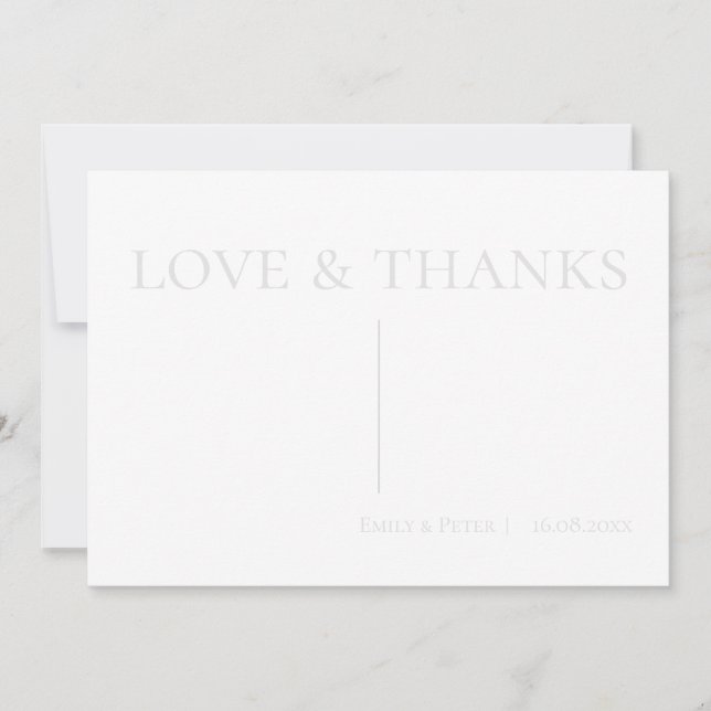 Tarjeta De Agradecimiento Moderno mensaje Personalizado contemporáneo amor y (Anverso)