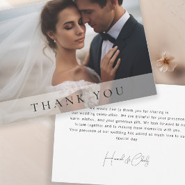 Tarjeta De Agradecimiento Moderno Minimalista 1 Foto Gracias