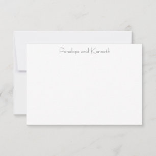 Tarjeta De Agradecimiento Moderno Minimalista Boda Elegante Blanco y Negro