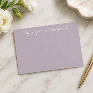 Tarjeta De Agradecimiento Moderno Minimalista Lila Púrpura Cursiva Simple